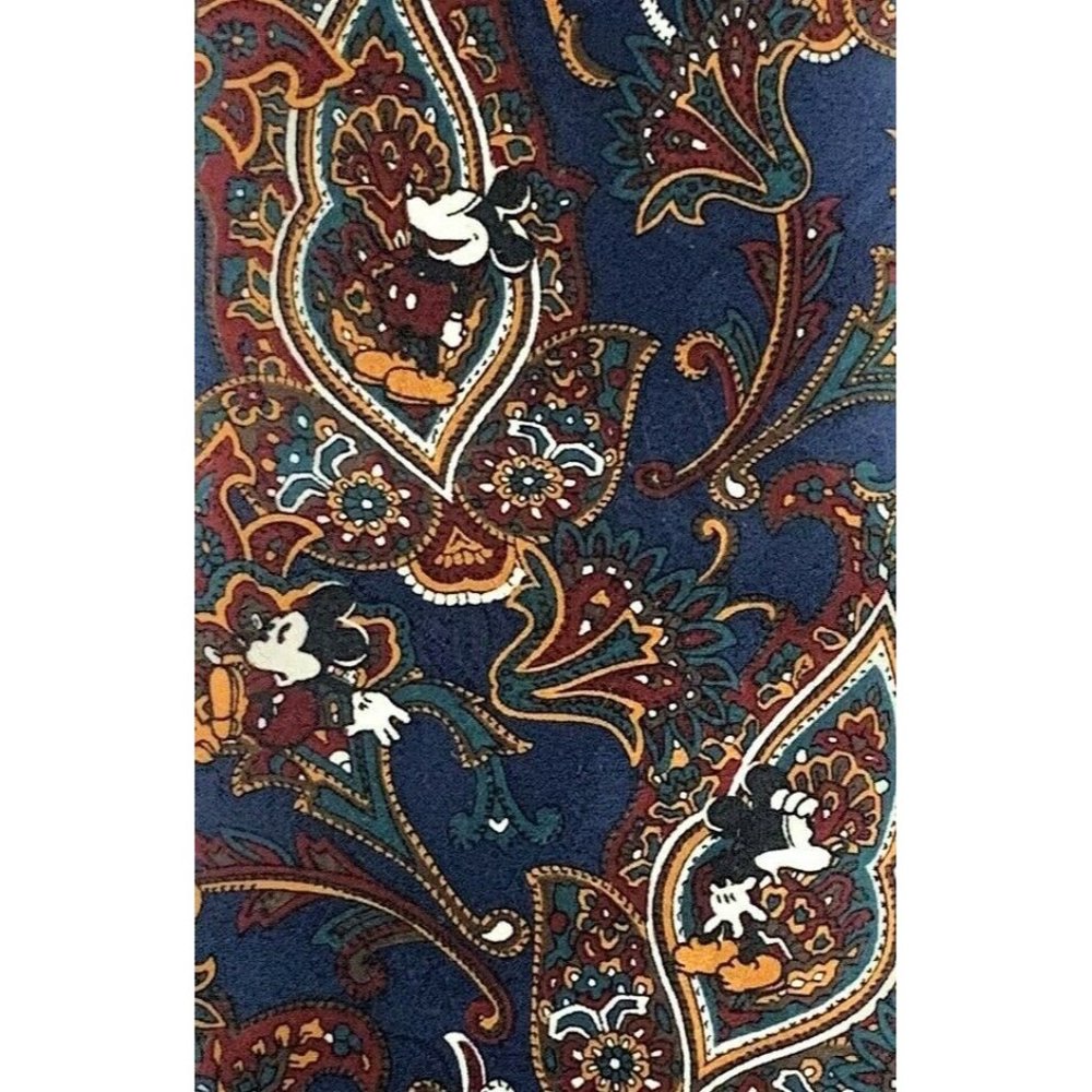The Disney Store Men's Novelty Necktie, Mickey Mouse. Black. Floral. Silk. VGC.